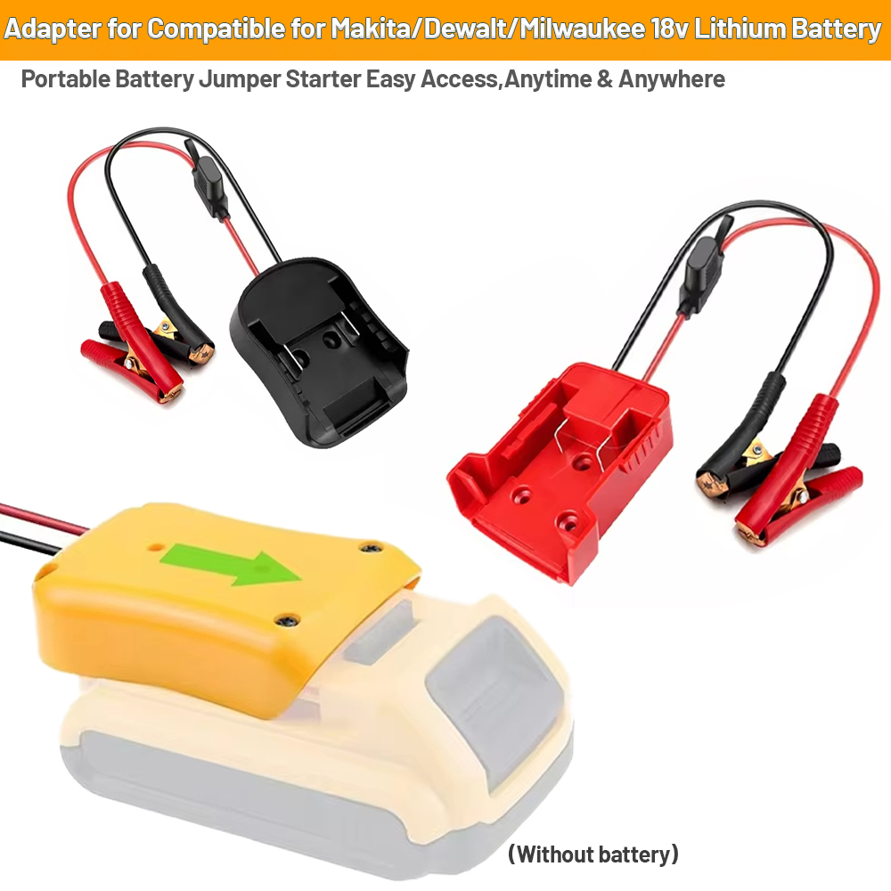 マキタ用 DeWalt 用ミルウォーキー 18V イグナイタージャンプスターターリチウム電池緊急電源キットヒューズ付き