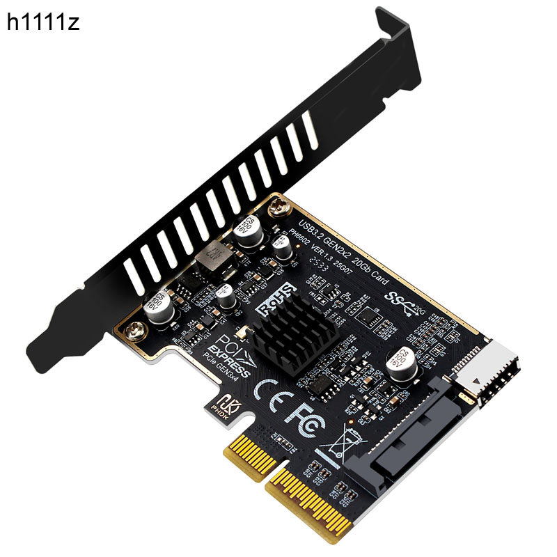 PCIE - Type-E 拡張カード PCI Express X4 - Type E USB 3.2 GEN2 20Gb ライザーボード ASM3242 チップ搭載 デスクトップフロントパネル用 Type C