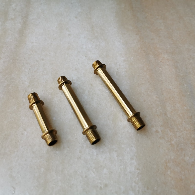 10 個アンティーク真鍮 M10 ダブルリングおねじ中空歯チューブ 10 ミリメートルメッキ DIY パイプ照明接続用
