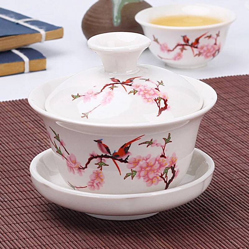中国の伝統的なセラミックガイワン茶セット磁器骨醸造 Dahongpao Dan cong Tie 観音ウーロン茶徳化陶器 Gaiwan