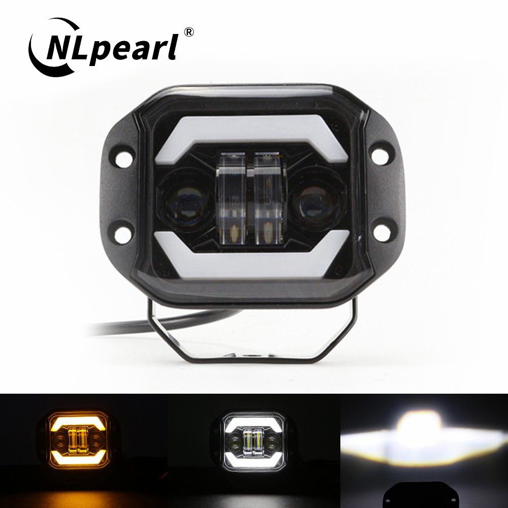 5インチ フラッシュマウント LED ワークライトバー LED ポッド スポットライト ハイ/ロービーム オフロード 4X4 ATV Niva Lada 車 12V 24V ドライビングフォグランプ
