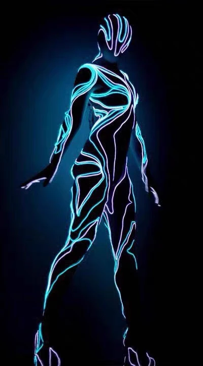 光ファイバー LED ライトボディスーツセクシーなダンスボディスーツステージライトショー衣装 LED 照明蛍光筋肉女性ジャンプスーツ