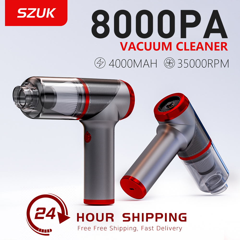 SZUK 新しいポータブル車の掃除機 8000PA 強力な吸引ハンドヘルド掃除機ミニワイヤレス掃除機車用