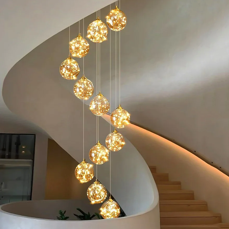 現代の家の装飾 LED ライトペンダントライトランプ forstaircase リビングルーム用シャンデリア吊り下げライト屋内照明 5.0