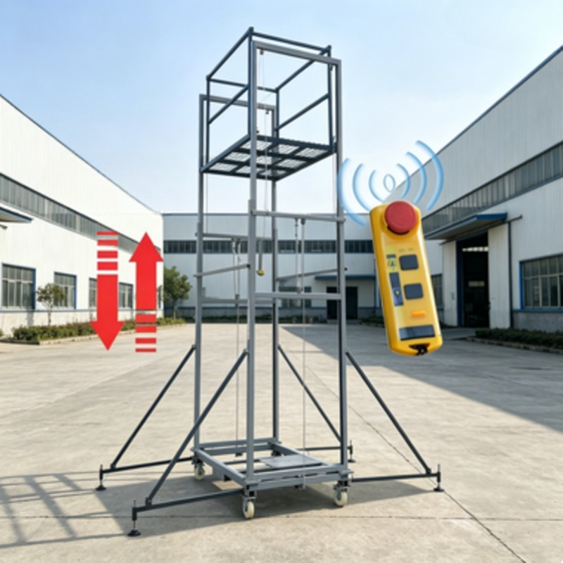 0.3-0.5Ton 2-8 メートル自動移動式伸縮フレーム電動昇降はしご足場プラットフォーム建設用カスタマイズ可能
