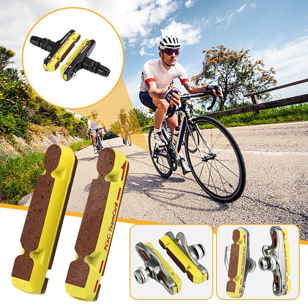 全天候型ロード自転車ブレーキパッド カーボンリム用、L/Rマーク付きVCブレーキ互換、耐久性のある交換可能なサイクリング用ブレーキシュー