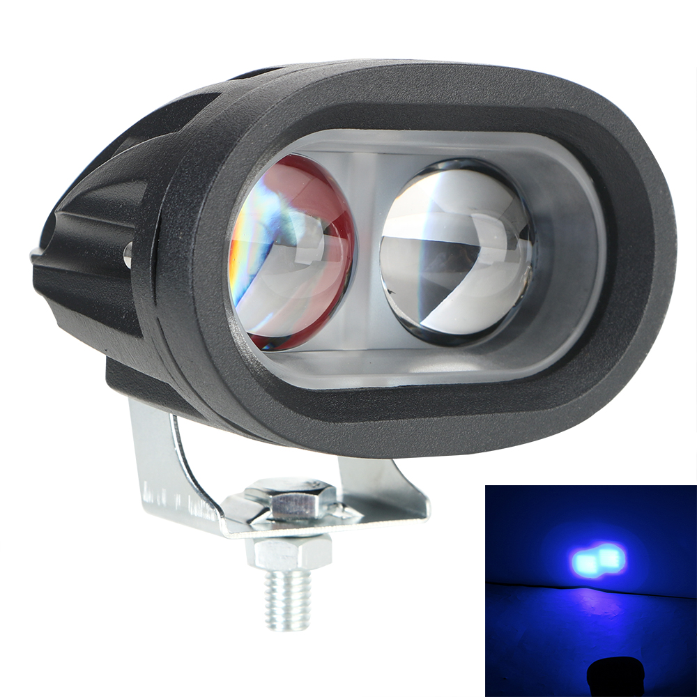 Led フォークリフトブルー警告ランプスポットライト 2000Lm 車のトラックオートバイヘッドライト DC10-48V 20 ワット 4D len ワークライトフォグランプ atv
