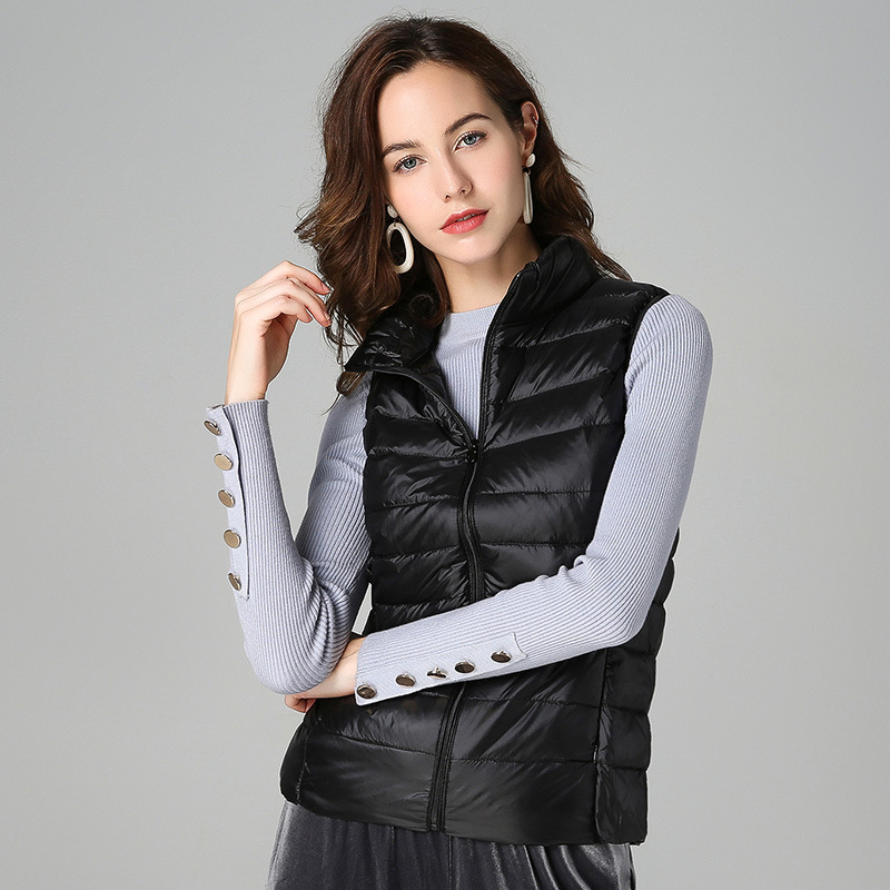 女性ノースリーブベストジャケット冬のファッション男性綿入りベストコート女性スタンドカラー暖かいチョッキ服