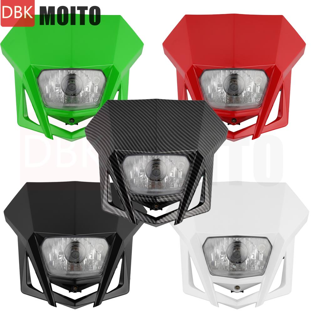 オートバイのヘッドライトホンダ XR CRF 150 230 250 450 ダートバイクヘッドライトアクセサリーエンデューロヘッドランプダートバイク 12V 5 ワット