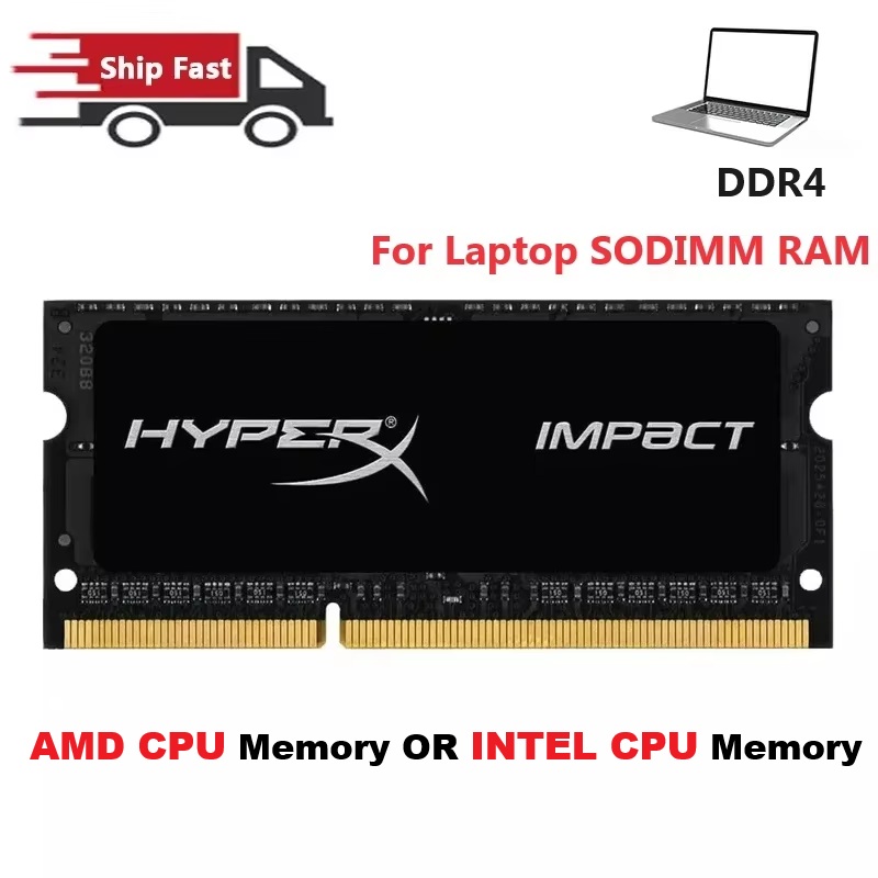 HyperX Fury ノートパソコン用メモリ DDR4 SODIMM RAM Intel CPU または AMD CPU 用 4GB 8GB 16GB 2400MHz 2666 3200MHz ノートパソコン用メモリ RAM
