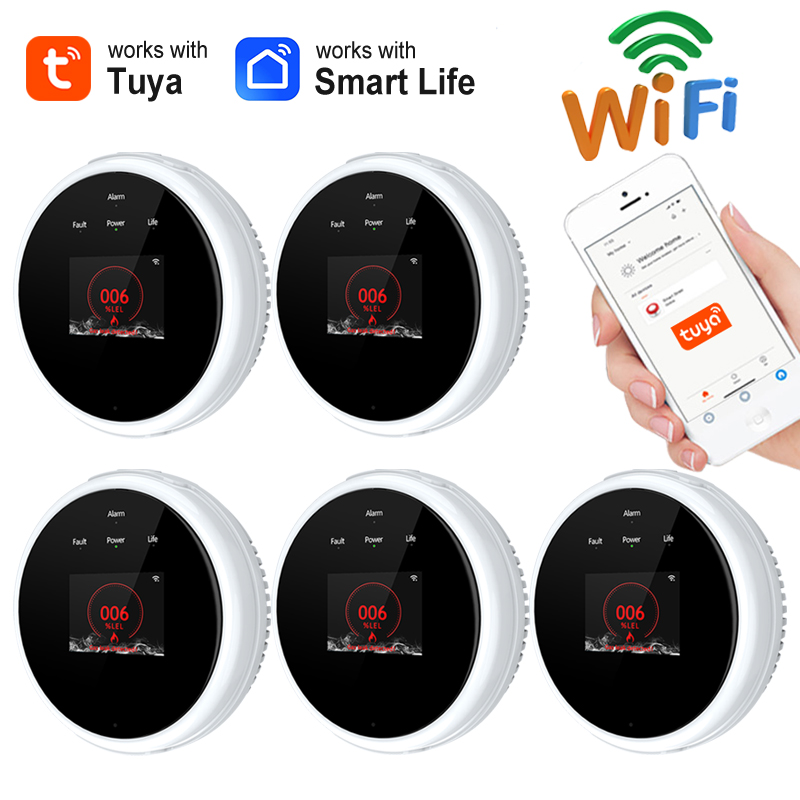 Tuya WiFi ガスセンサー天然ガス漏洩検知器キッチンサウンドホームセキュリティアラームスマートライフアプリ制御