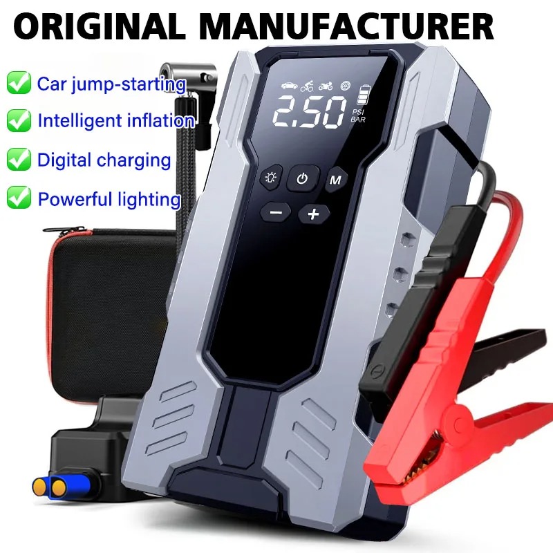 99800mAh 車のジャンプスターターエアポンプパワーバンク照明ポータブルエアコンプレッサー 4 で 1 車バッテリースターター自動車タイヤインフレーター