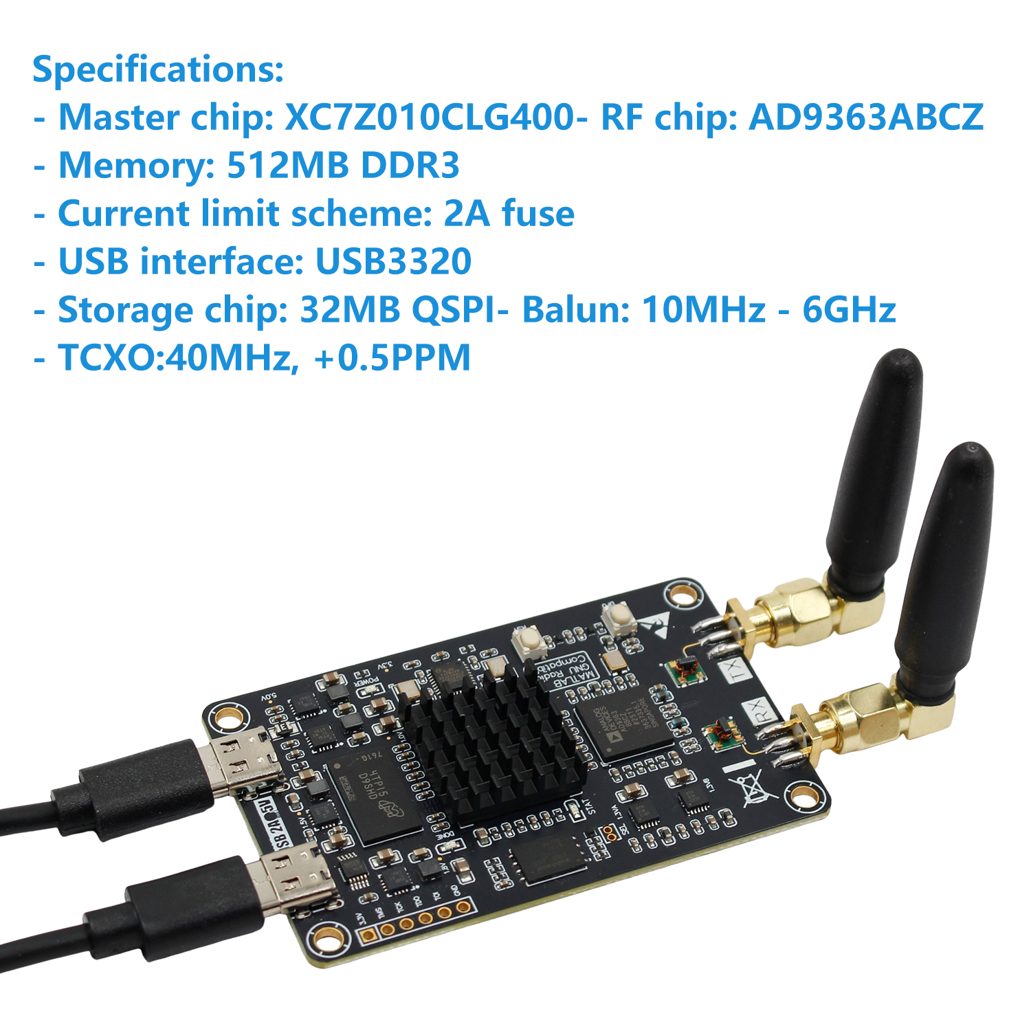 70MHz ～ 6GHz Zynq7010 シリーズ AD9363 SDR XC7Z010CLG400 AD9363ABCZ PlutoSDR Nano 用ソフトウェア無線開発ボード
