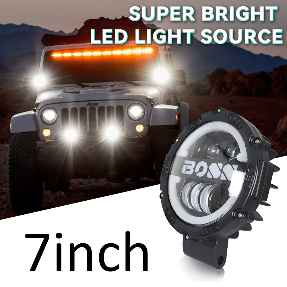 150 ワット 7 インチラウンドスポット LED ポッドライトバーハイ/ロービーム DRL LED 作業ドライビングランプトラックジープロード SUV UTV ATV フォグ LED