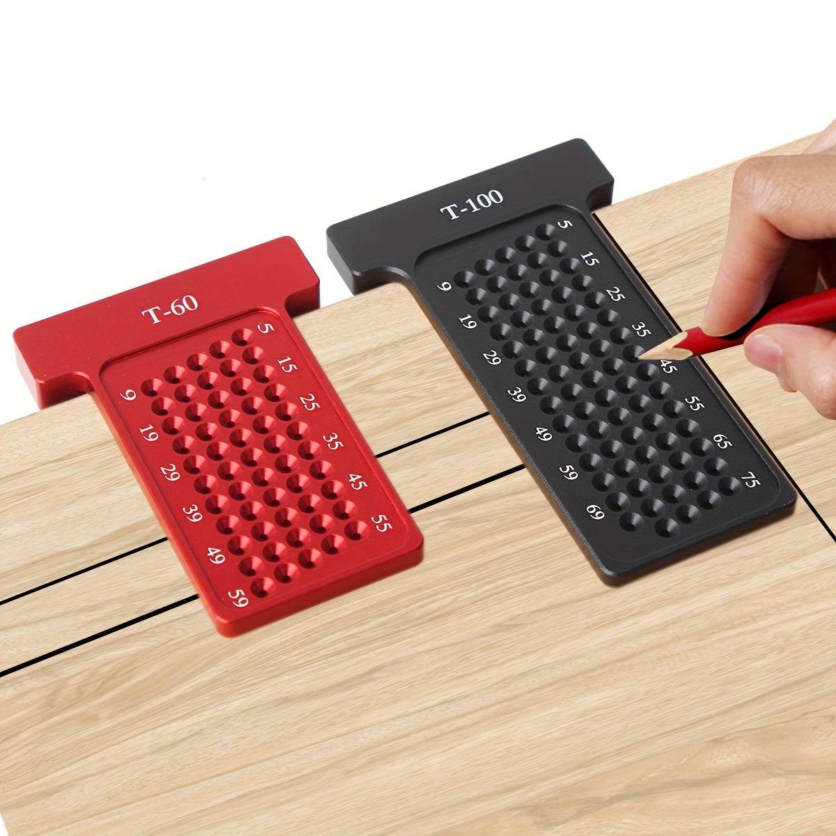 木工スクライバー精密 T 定規 T ポケットマーキングゲージ測定マニュアルマーキング DIY ツール - 0-80 ミリメートル