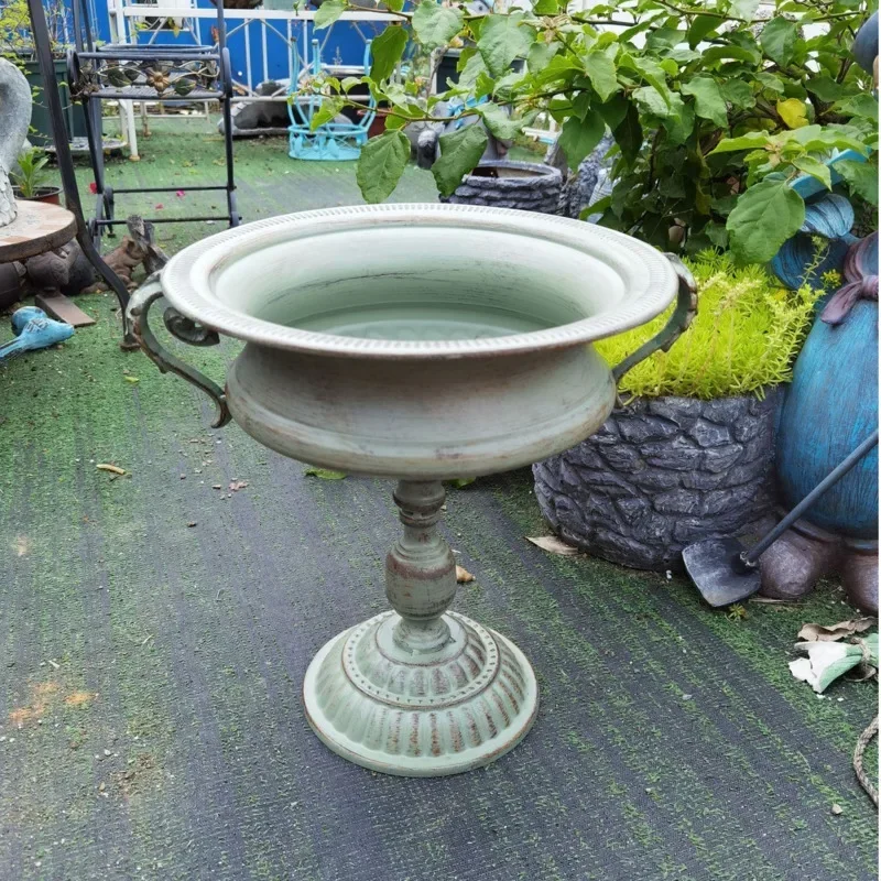 レトロ錬鉄製植物棚パーソナライズされたトロフィーポットスタンド装飾バケットフロアフラワーシェルフユニークな植物ディスプレイ