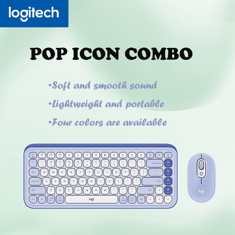Logitech POP ICON COMBO キーボードとマウスのセット ワイヤレスキーボードとマウスのセット デュアルモード接続 カスタムキー 3 デバイス