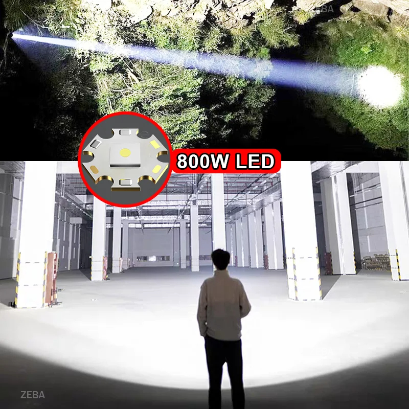 2026 最も強力な LED 懐中電灯 3500000LM 超高輝度ロングショット 5000 メートルトーチ USB 充電式強力な懐中電灯キャンプランプ