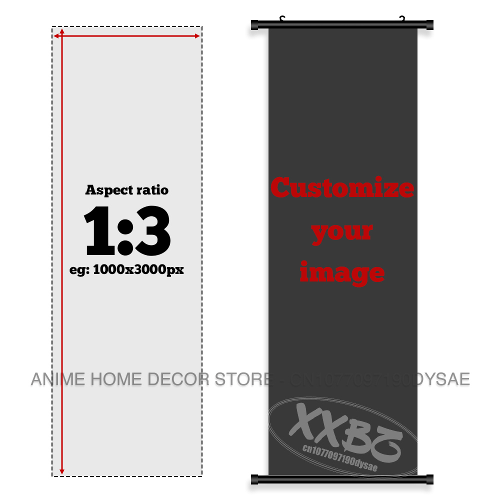 Custom 1:3 Scale Anime Home Decoration Wall Art Scrolls Picture Hanging Painting Japanese Fashion Canvas Print Poster Wallpaper