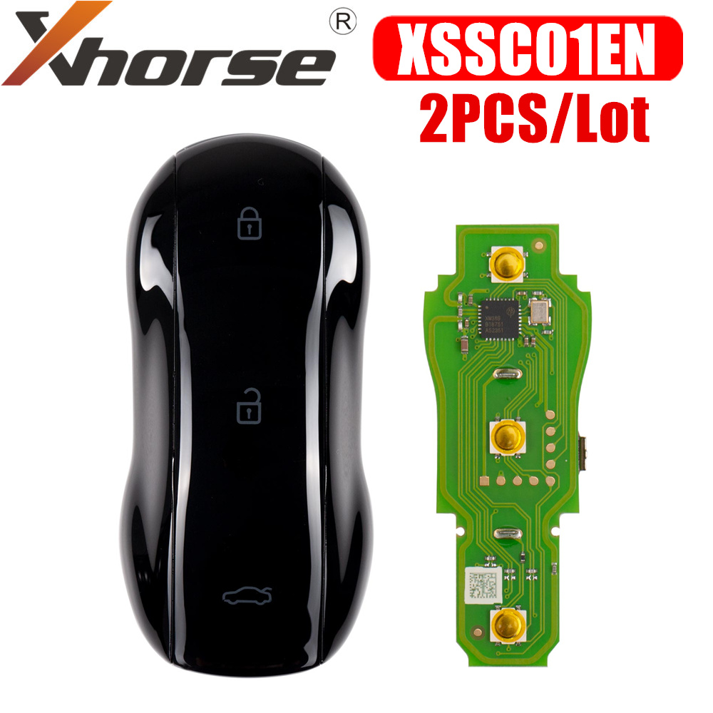 Xhorse XSSC21EN XSSC01EN XM38 TOY.T ユニバーサルスマートキースーパーカースタイル光沢のある黒色 3 ボタン 2 個