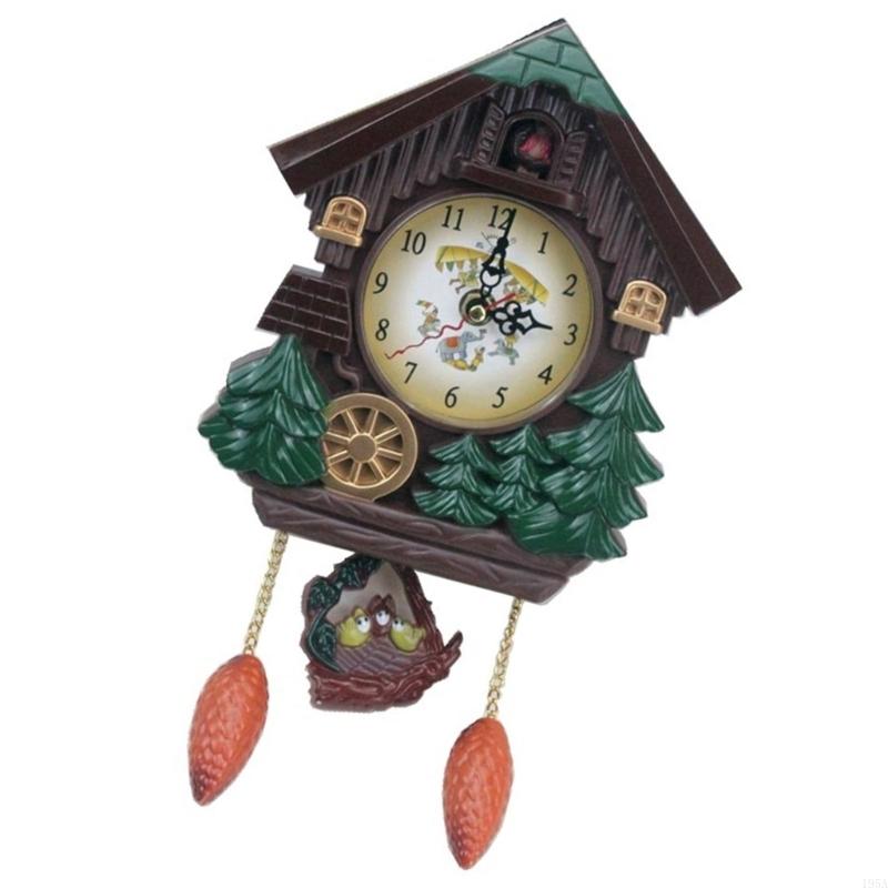 Funny Wall Mounted Cuckoo Pendulum Clock with Sound for Children and Family Interactive Time Learning Activity Daily