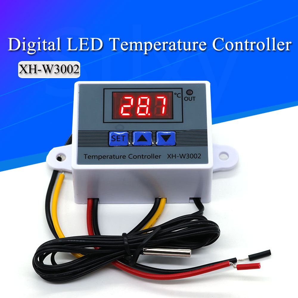 1-10 個 XH-W3002 220 V /12 V デジタル LED 温度コントローラー 10A サーモスタット制御スイッチプローブと防水センサー W3002