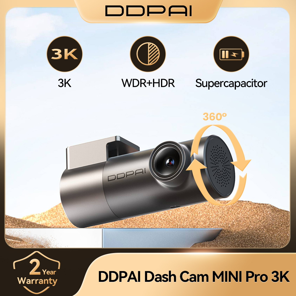 DDPAI MINI Pro ダッシュカム 3K HDR 1620P 車 DVR WiFi ナイトビジョン WDR 音声制御 24 時間駐車モニター 143° FOV
