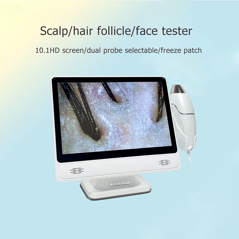 10 インチ HD ディスプレイプロフェッショナル毛包検出器頭皮診断機スキンアナライザー油分水分スキンテスタースキンケア