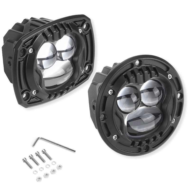 4 インチフラッシュマウント LED ポッドライトドライビングフォグライトランプラウンドスクエア LED ワークランプ 12V 24V 車のトラックオフロード 4x4 SUV ATV