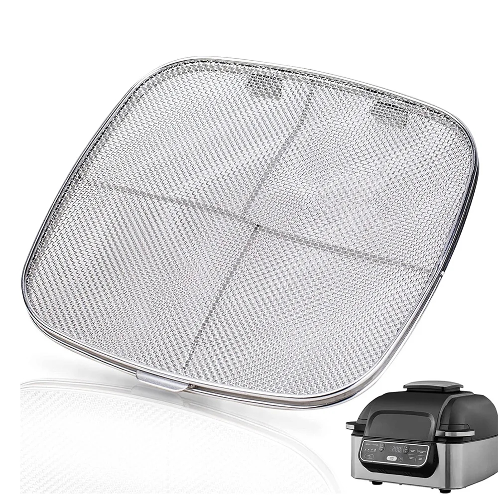 ステンレス鋼スプラッタシールド AG301 再利用可能な 5-in-1 屋内グリルアクセサリーステンレス鋼スプラッタスクリーン忍者