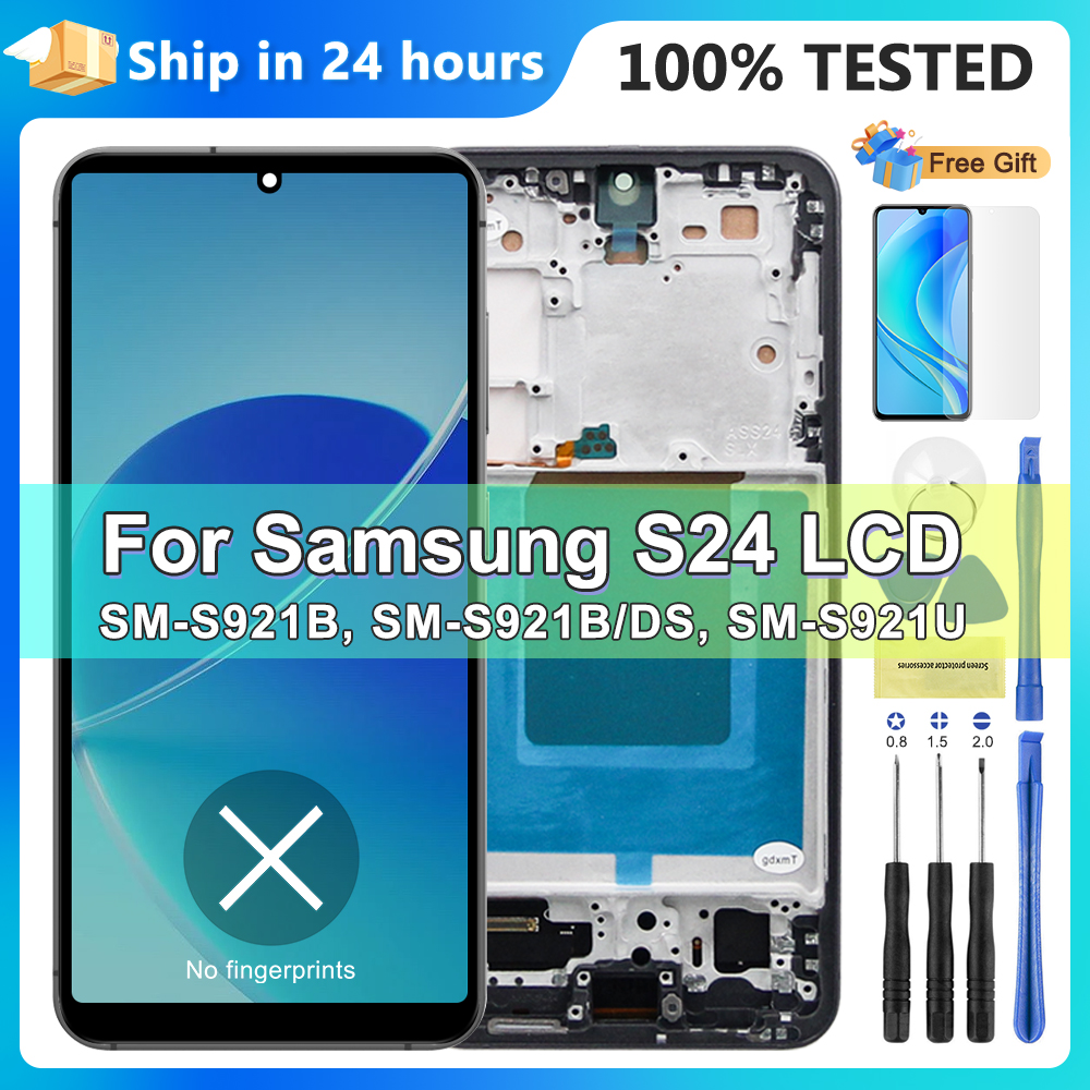 サムスン S24 4 グラム/5 グラム LCD テスト TFT ディスプレイ S921B SM-S921B/DS SM-S921U タッチスクリーンとフレームアセンブリの交換