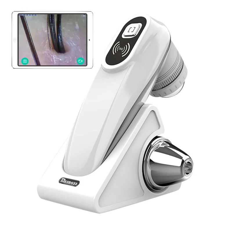 新しい WIFI HD 5 グラム頭皮/皮膚/毛包検出器プロフェッショナル 50X/200X 皮膚アナライザー充電式 UV テスト分析拡大鏡