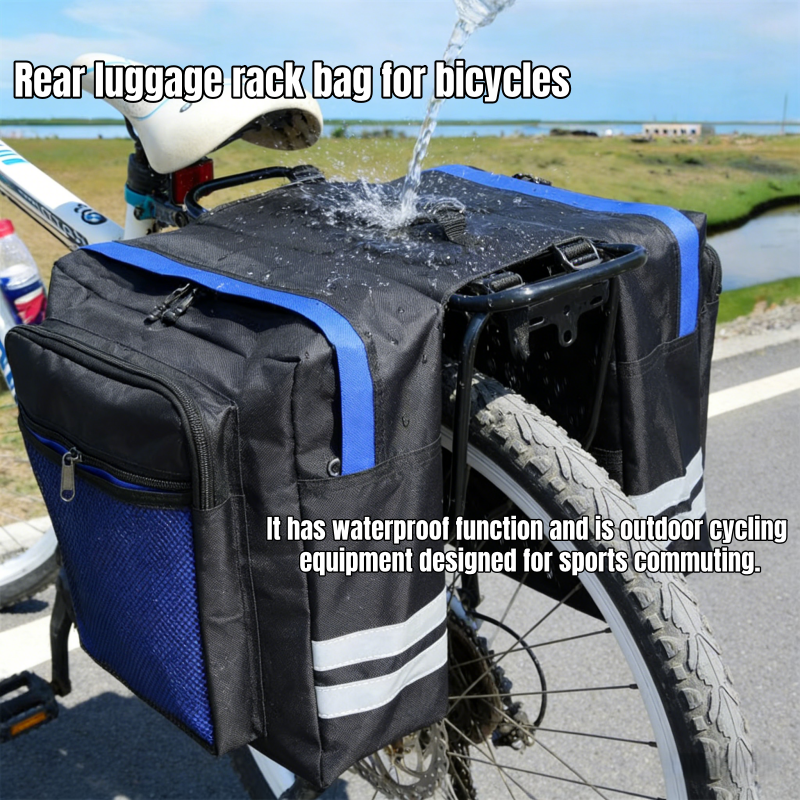 防水自転車バッグ、自転車輸送バッグ、高くて広々とした後部座席、両面デザインの反射ストリップ付き