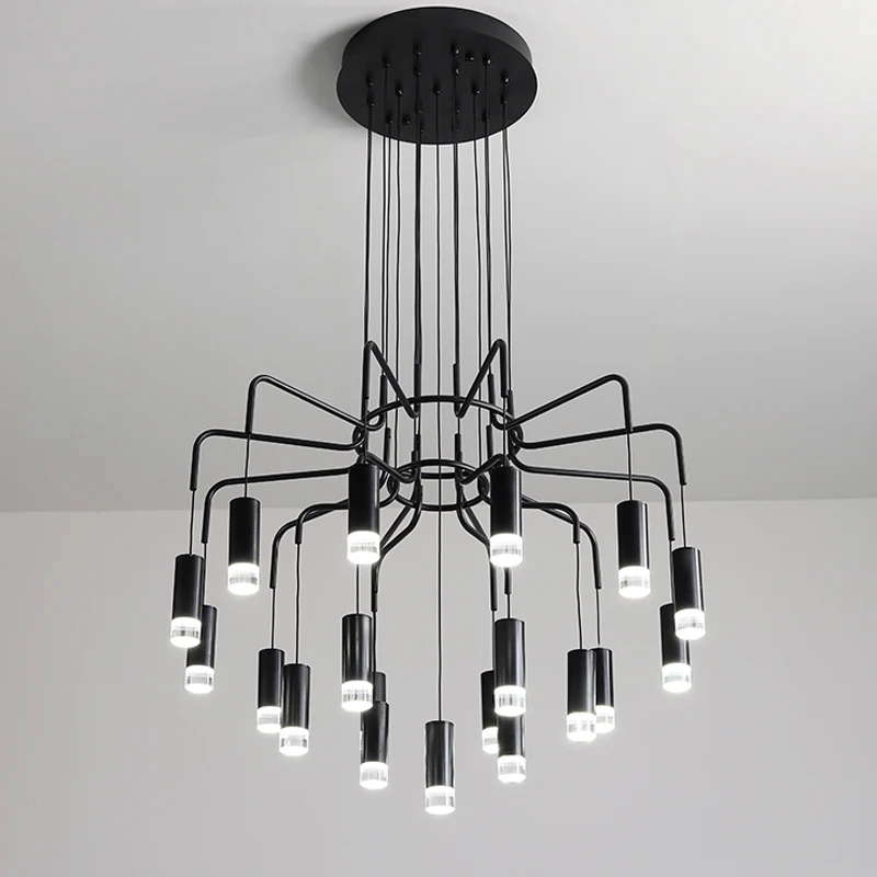 モダンクリエイティブ LED シャンデリアブラックリビングルームレストラン寝室キッチンハイエンドペンダントランプ屋根裏部屋の家の装飾照明器具