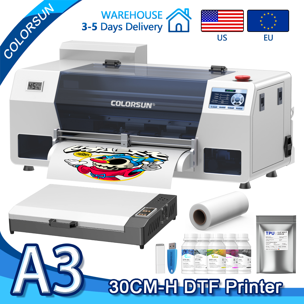 Colorsun A3 DTFプリンター XP600 A3 DTFプリンター ダイレクトフィルム印刷機 A3 DTFプリンター Tシャツ パーカー用