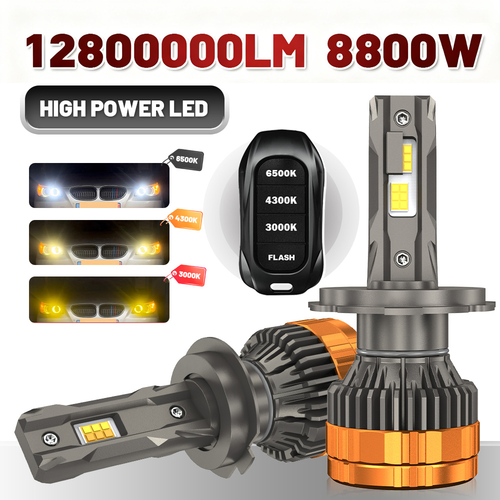 8800 ワット H7 LED 車のヘッドライト電球 Canbus エラーなし H1 LED H11 9005 9006 9012 HB3 HB4 H4 車のヘッドライトオートフォグランプ LED 電球 12V