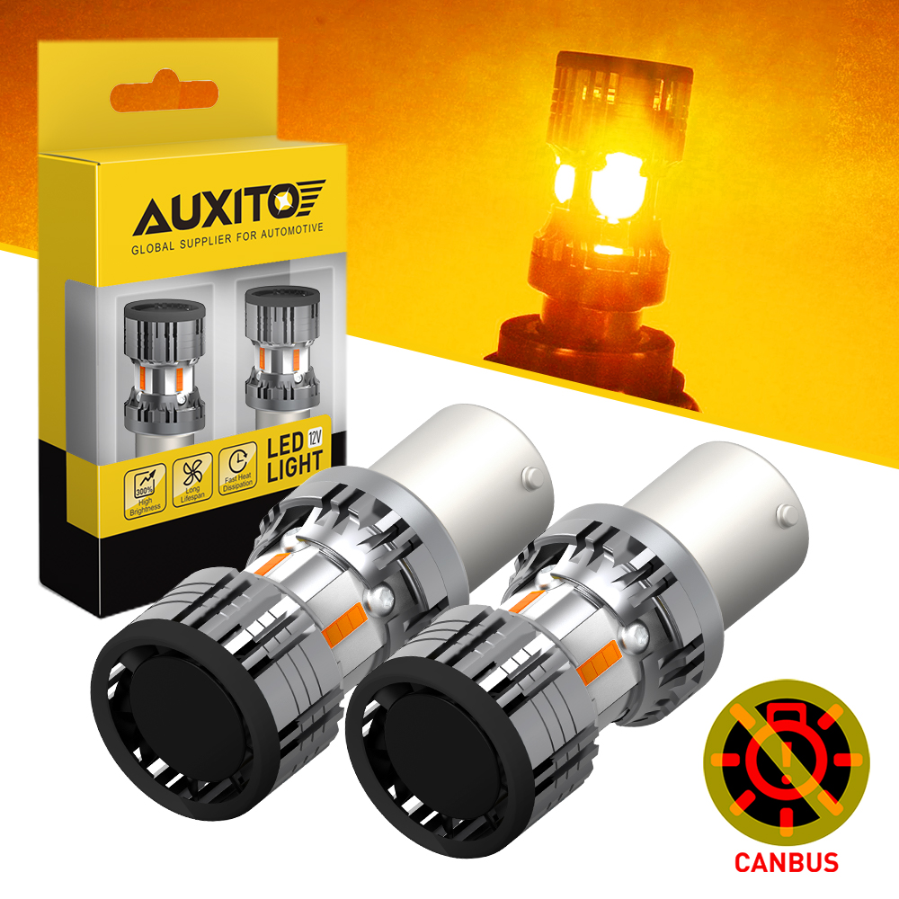 AUXITO 2個 BAU15S LED Canbus アンバー 1156 PY21W BA15S P21W LED 電球エラーフリー ハイパーフラッシュなし 車のターンシグナルライトインジケーターランプ