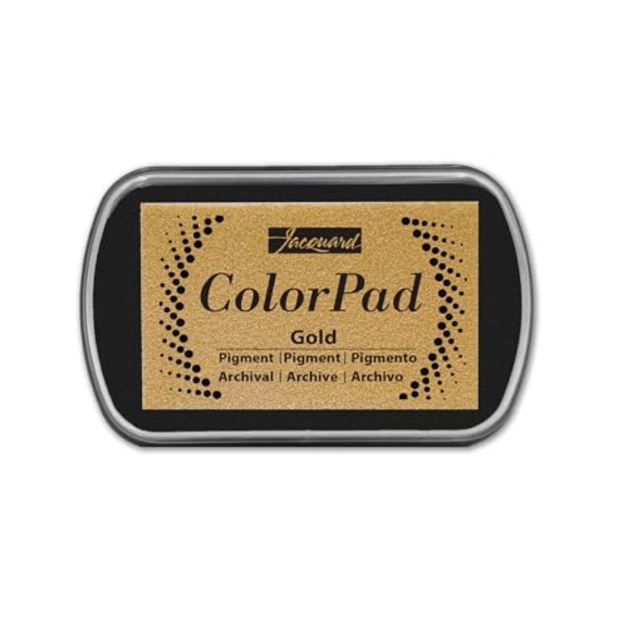 ColorPad アーカイブ顔料インク スタンプ パッド - メタリック ゴールド - 無酸 - 非毒性 - ブレンド、エンボス、スタンピンに最適
