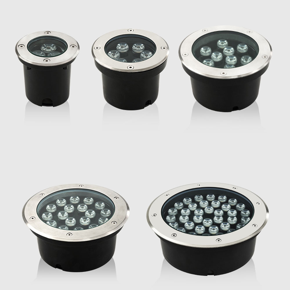 IP68 LED地下ランプ6W 9W 12W 15W 18W凹型階段フラッドライトグラウンドスポットライト防水屋外ガーデン220V 12V 24V
