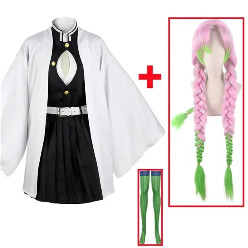 Anime Demon Slachters Kimetsu No Yaiba Cosplay Kostuum Mitsuri Kanroji Kimono Uniform Saias Halloween Jurken