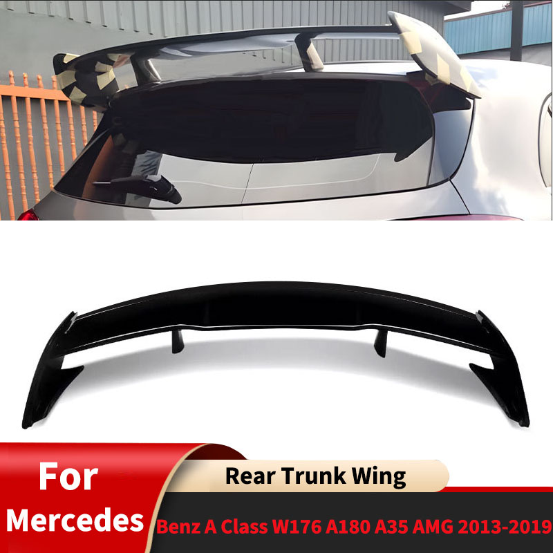 メルセデスベンツ A クラス W176 A180 A35 AMG 2013-2019 リアトランクウイングリアルーフスポイラーウイングディフューザーアクセサリーボディキット