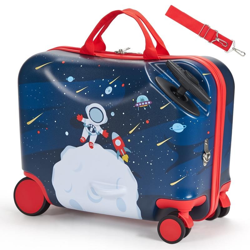Ride-on Luggage 18-inch Lightweight Kids Scooter Suitcase with Wheels