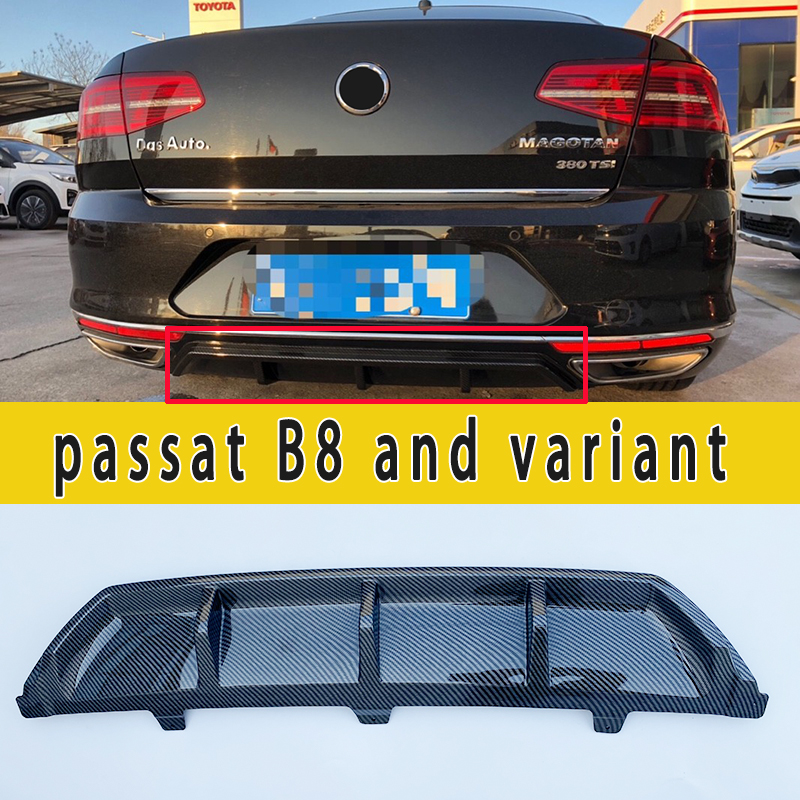 Vw パサート B8 バリアントリアディフューザー 2015 2016 2017 2018 2019 GTE ディフューザーリアバンパーリップトランクスポイラーカーアクセサリー