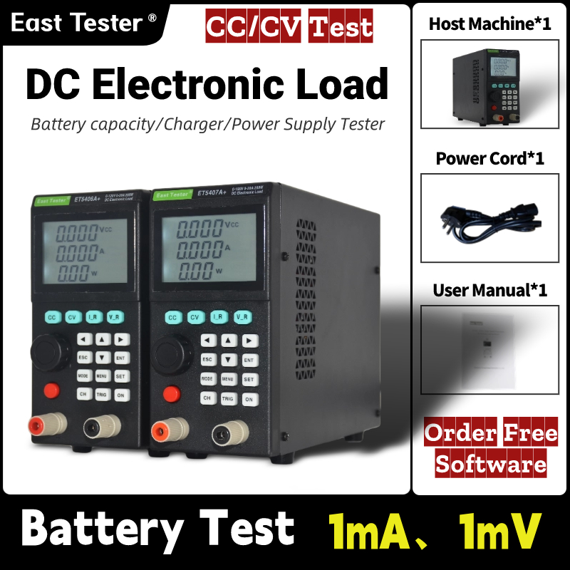 East Tester ET5406A+/ET5407A+ Programmable DC Electronic Load tester 1mV/1mA Mini Battery Tester 8 Groups Test Function