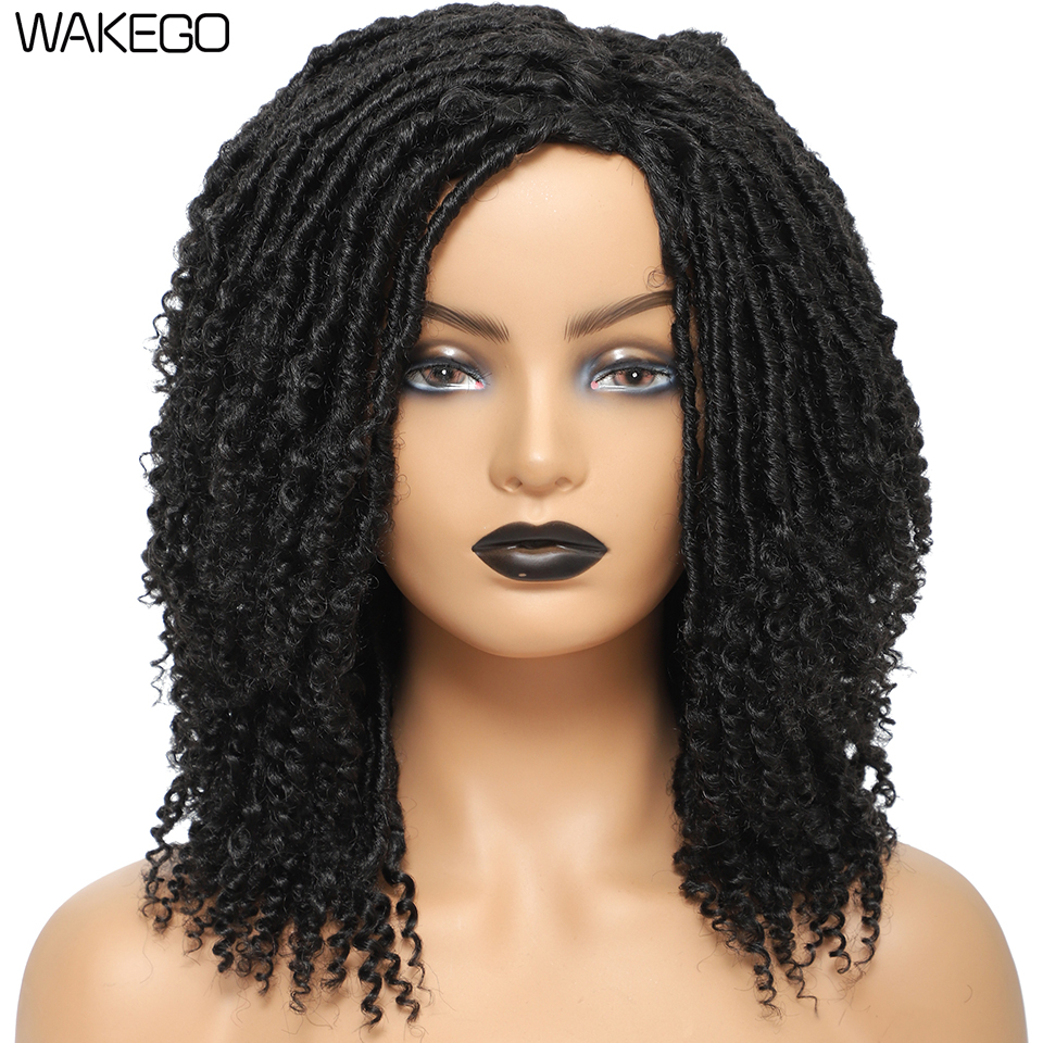 12 インチフェイク Locs かぎ針編みヘアウィッグカーリーエンドドレッドヘアツイストヘアウィッグ 1B 27 30 バグ 4 色合成かつら高品質