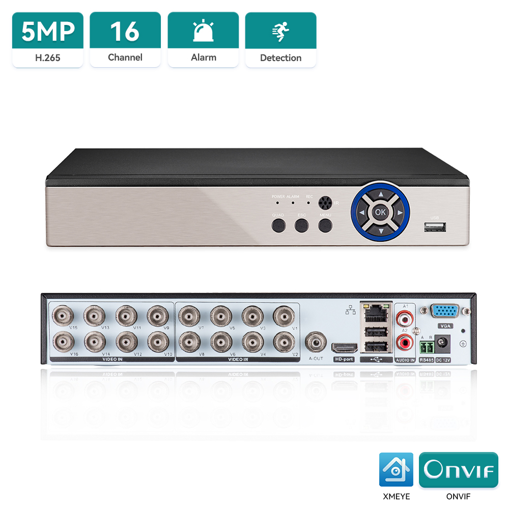 16 チャンネル CCTV DVR 5MP-N 5in1 AHD TVI CVI CVBS IP カメラ ハイブリッド デジタル ビデオ レコーダー セキュリティ システム リモート アクセス H.265