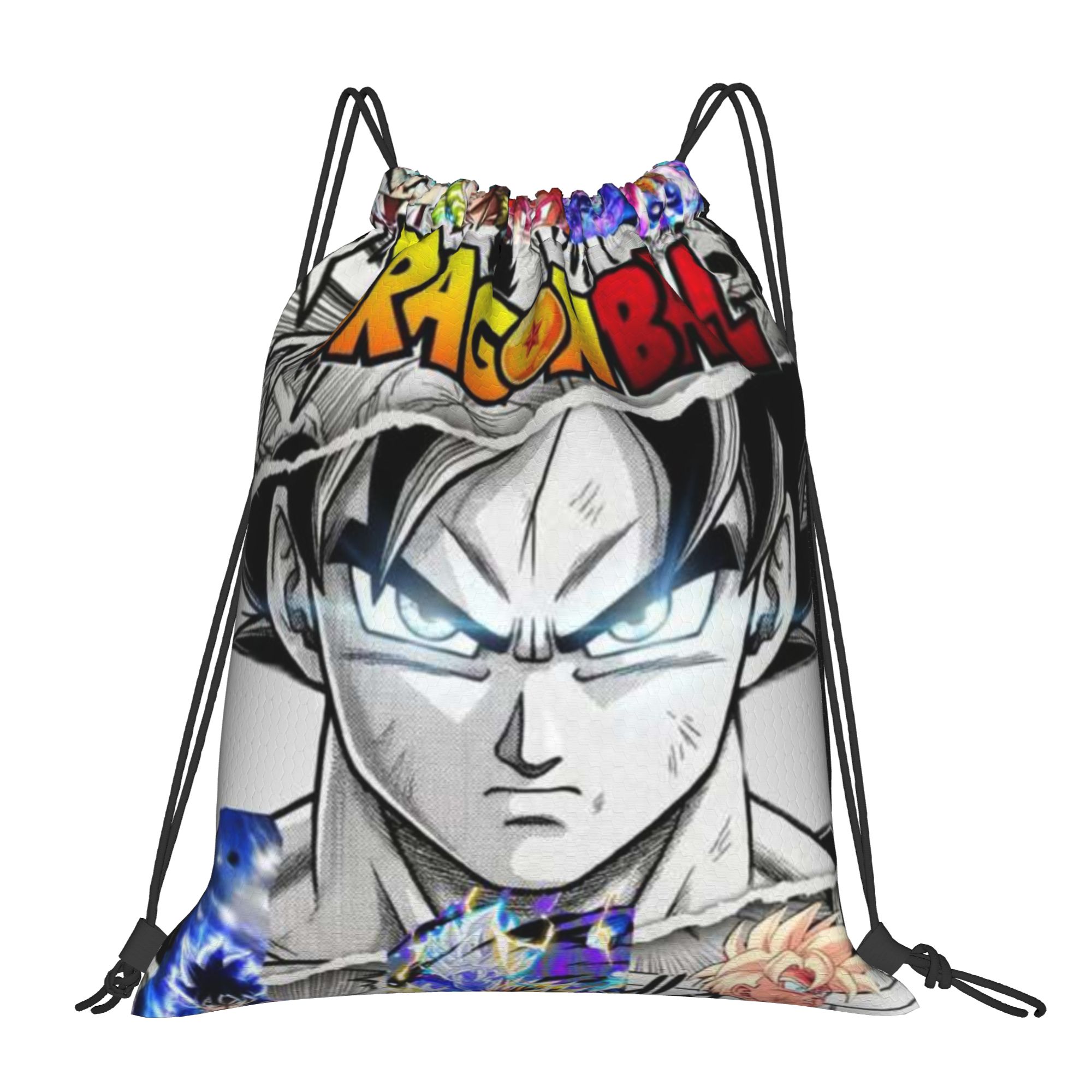 孫悟空 (10) ドラゴンボール巾着バッグジムユニセックス収納整理バンドルポケットロープバッグ