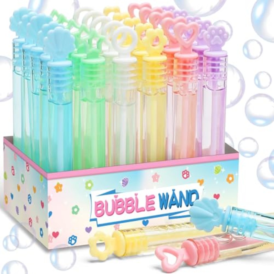 子供用バブルパーティー記念品、ミニバブルバルク30個パック、ギフトボックス付き、パステルバブルワンドスティックおもちゃ、パーティー用品、誕生日