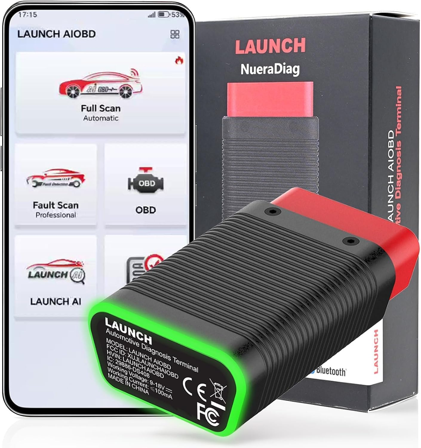 AIOBD Bluetooth OBD2 スキャナーを起動 - 完全なシステム診断、AI が故障を簡単に説明、部品/工賃は iPhone で動作します
