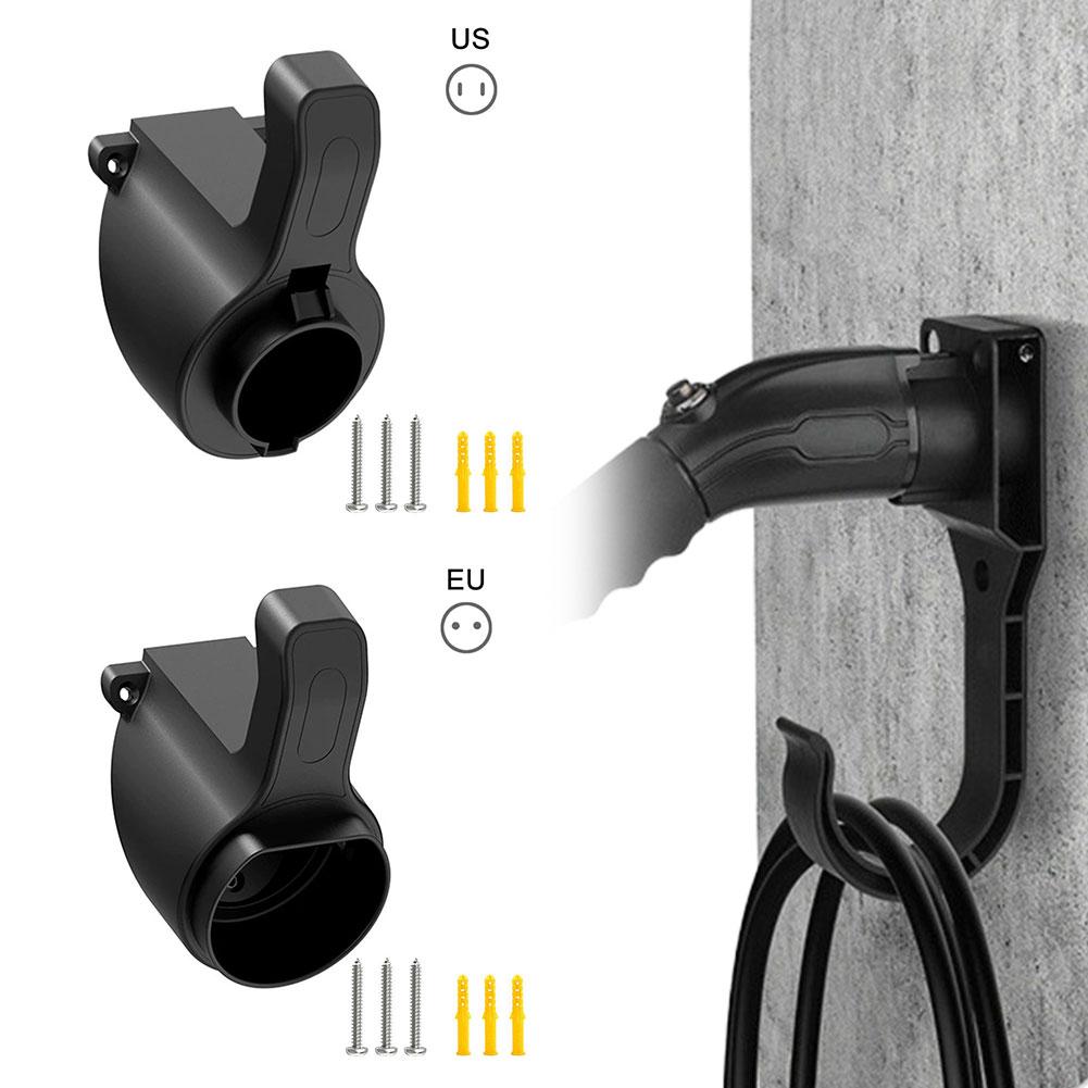 EV 充電器ホルダー ウォールマウント充電ケーブルオーガナイザー 車の充電器ホルダー タイプ 1/タイプ 2 ケーブルソケット 充電ケーブルホルダー